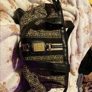 Tommy Hilfiger Monogram Tote Bag - Black and Brown